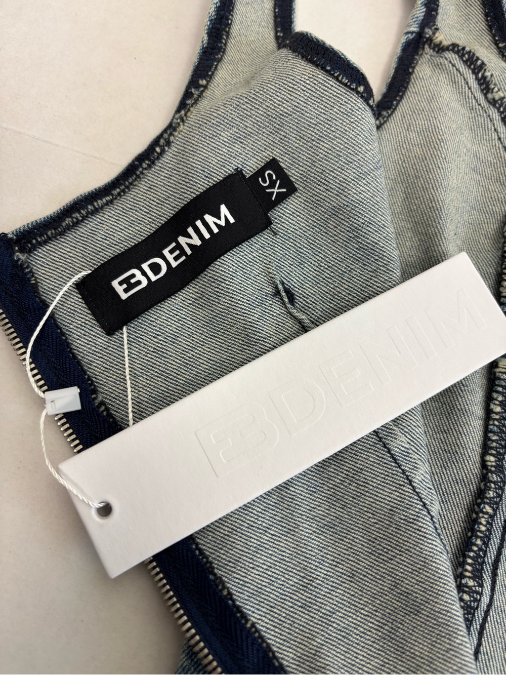 Flaw EB DENIM Devan Denim Mini Dress Size XS - Picture 6 of 11